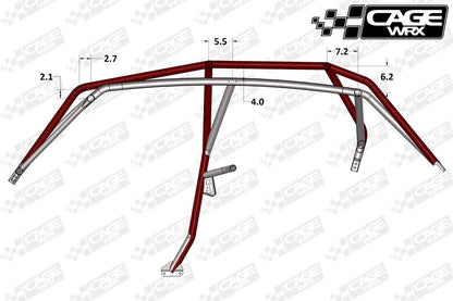 "SUPER SHORTY" Roll Cage - Assembled: RZR XP4 1000 / XP4 Turbo (2014-2018)