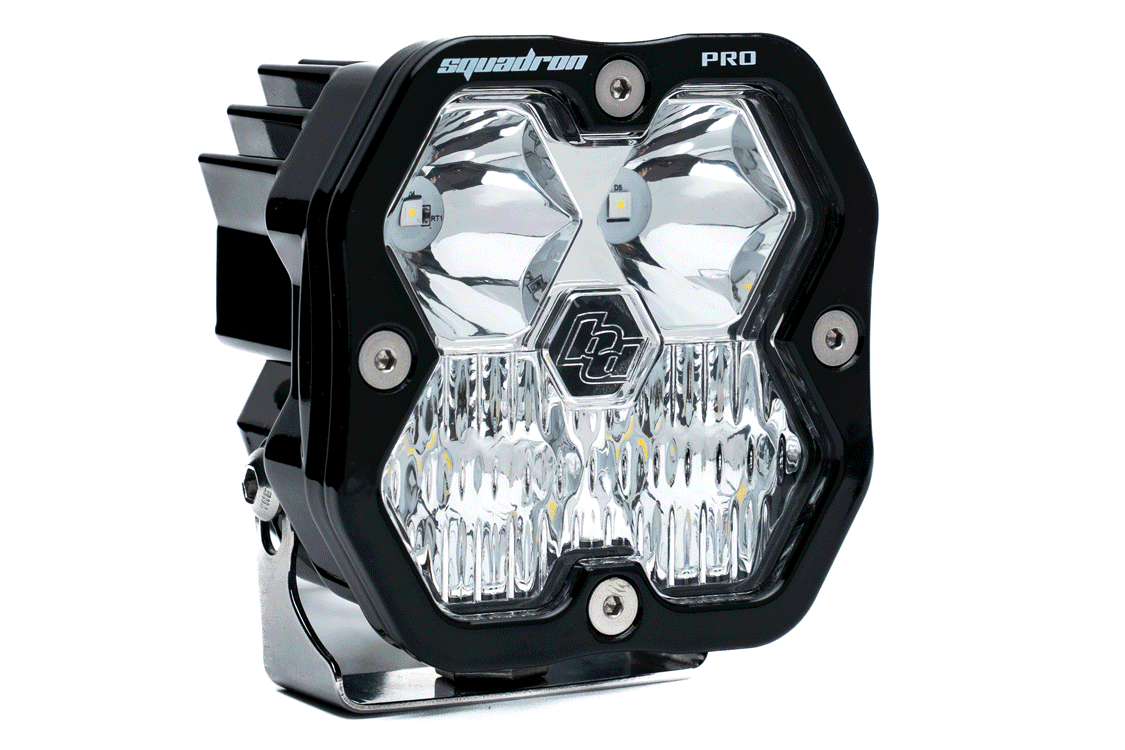 Baja Designs Squadron 2.0 PRO Black LED Auxiliary Light Pod PAIR - Driving/Combo (CLEAR)