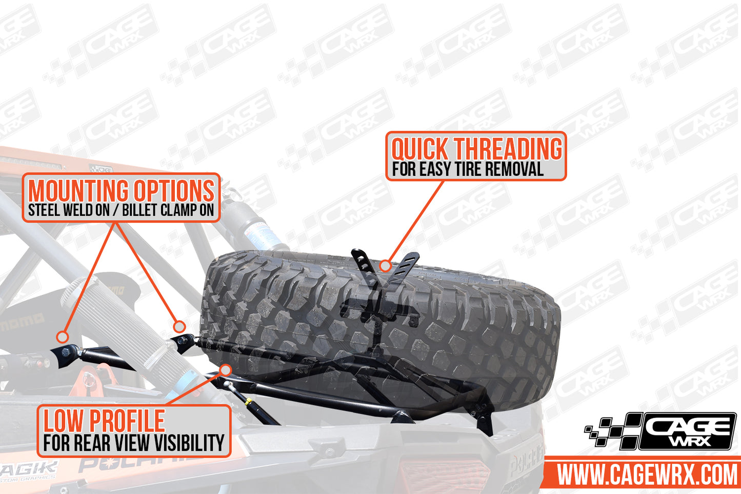 Polaris RZR XP / Turbo S Spare Tire Carrier | STANDARD (2014-2023)