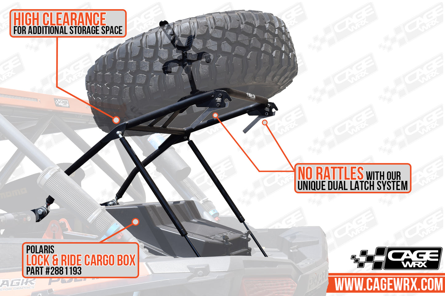 Polaris RZR XP / Turbo S Spare Tire Carrier | HIGH (2014-2023)