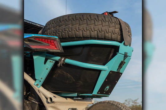 Chupacabra B2G Can Am X3 Rear Storage and Tire Rack with Joy Designs Exhaust - BLK